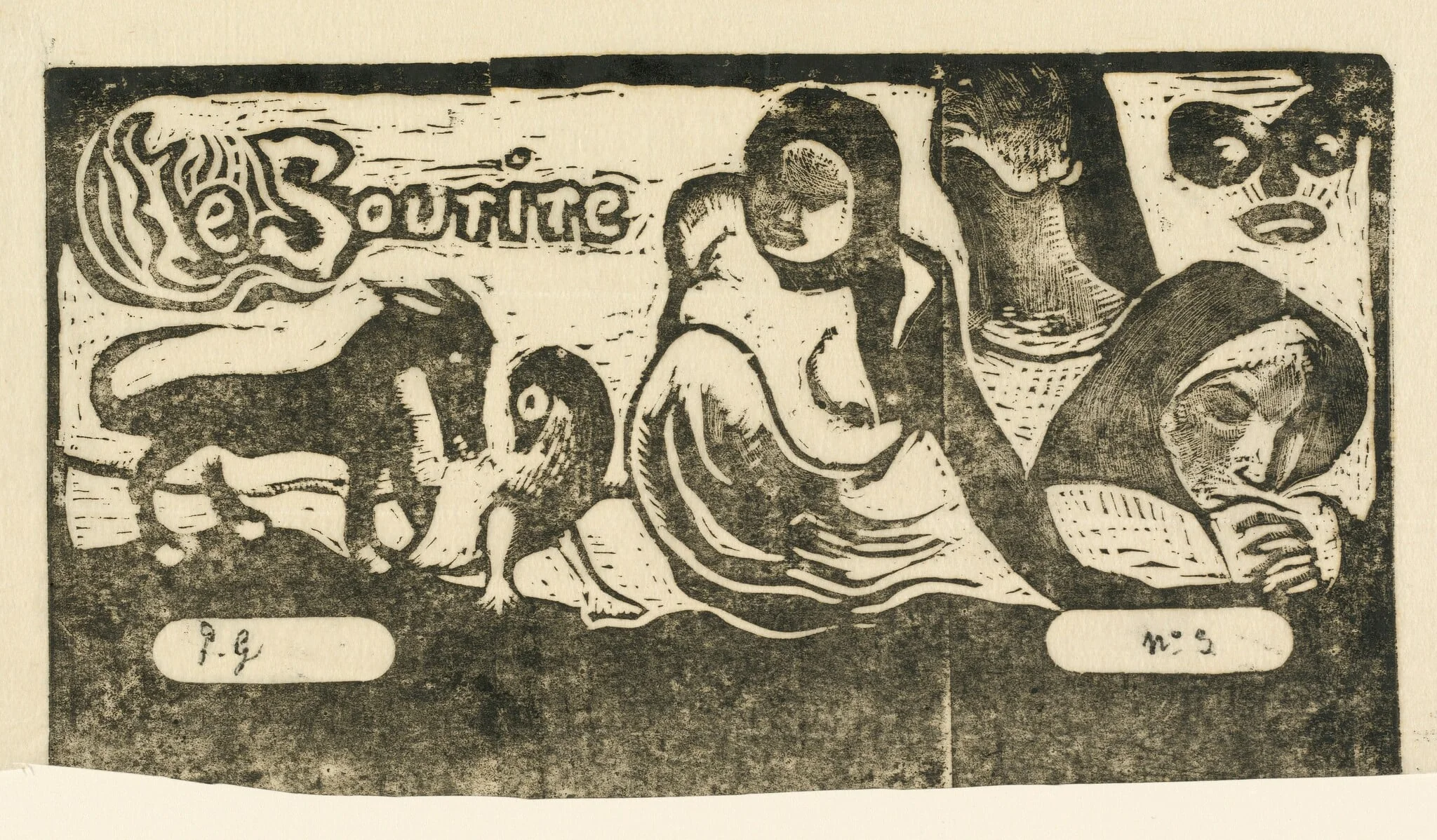 Title Page for "Le Sourire" (Titre du Sourire), by Paul Gauguin, ink, 1899