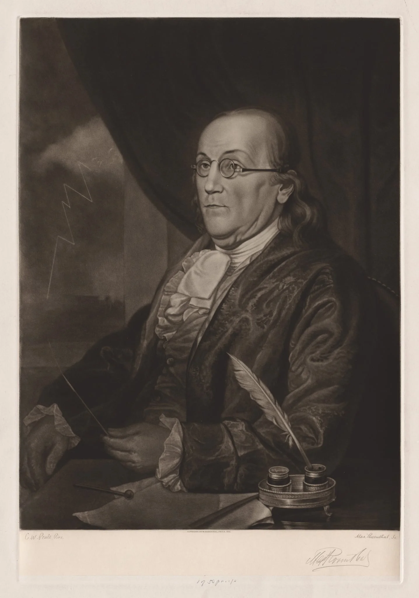 Benjamin Franklin, by Max Rosenthal, 1901
