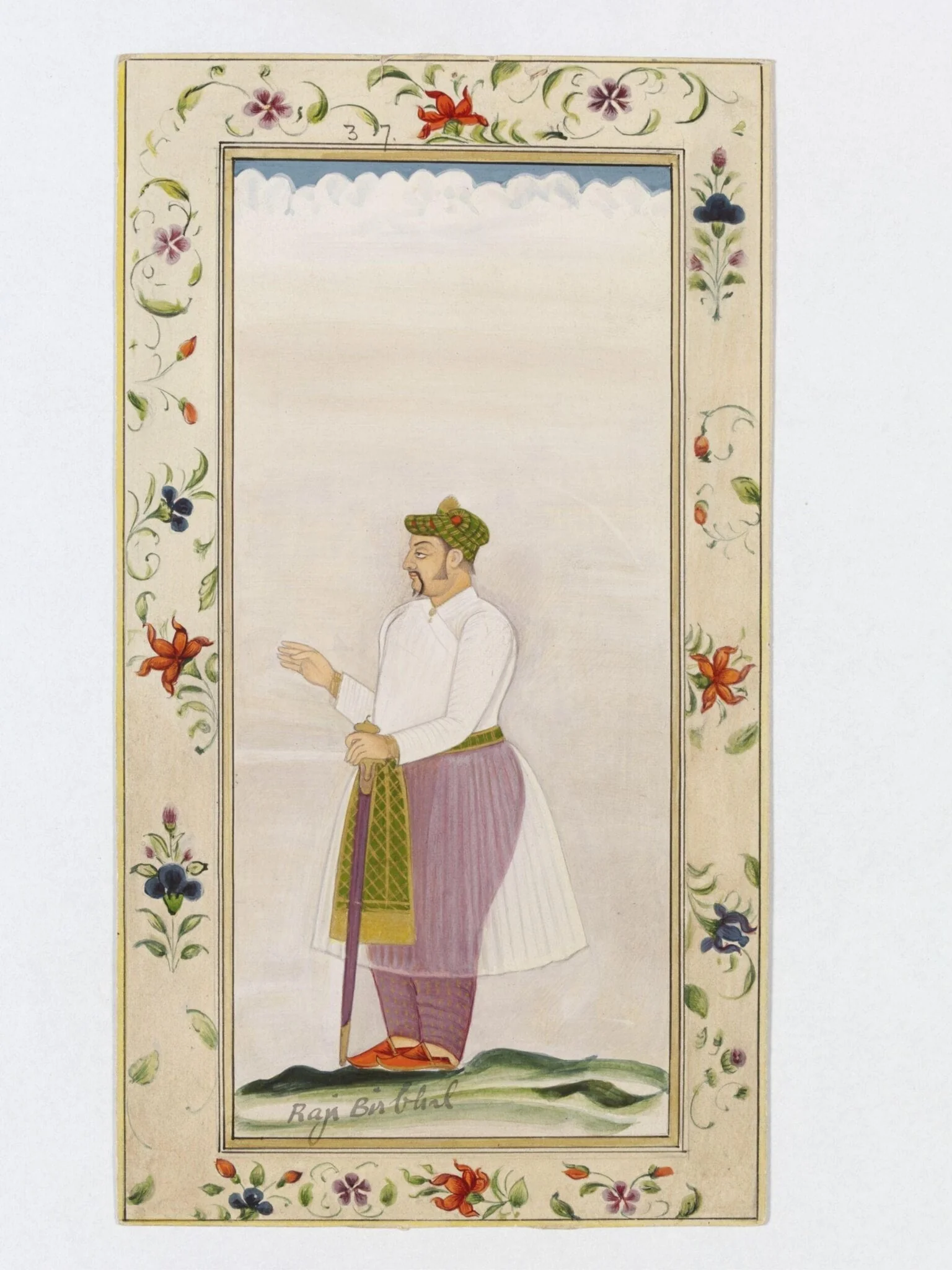 Rajah Birbar (Birbal), by Nandalal, paint, 1890