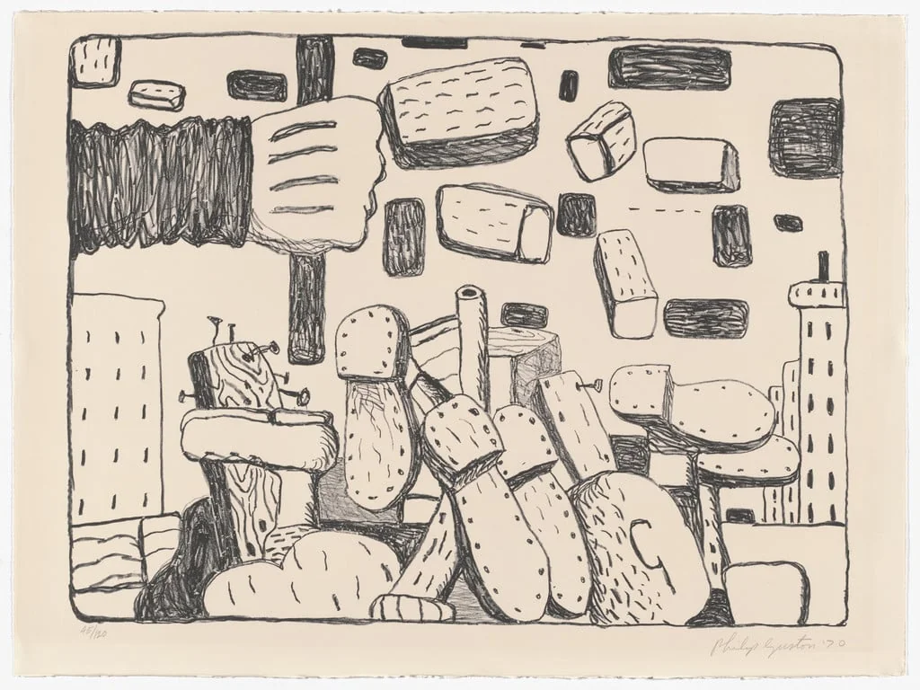 Untitled, by Philip Guston, ink, 1970
