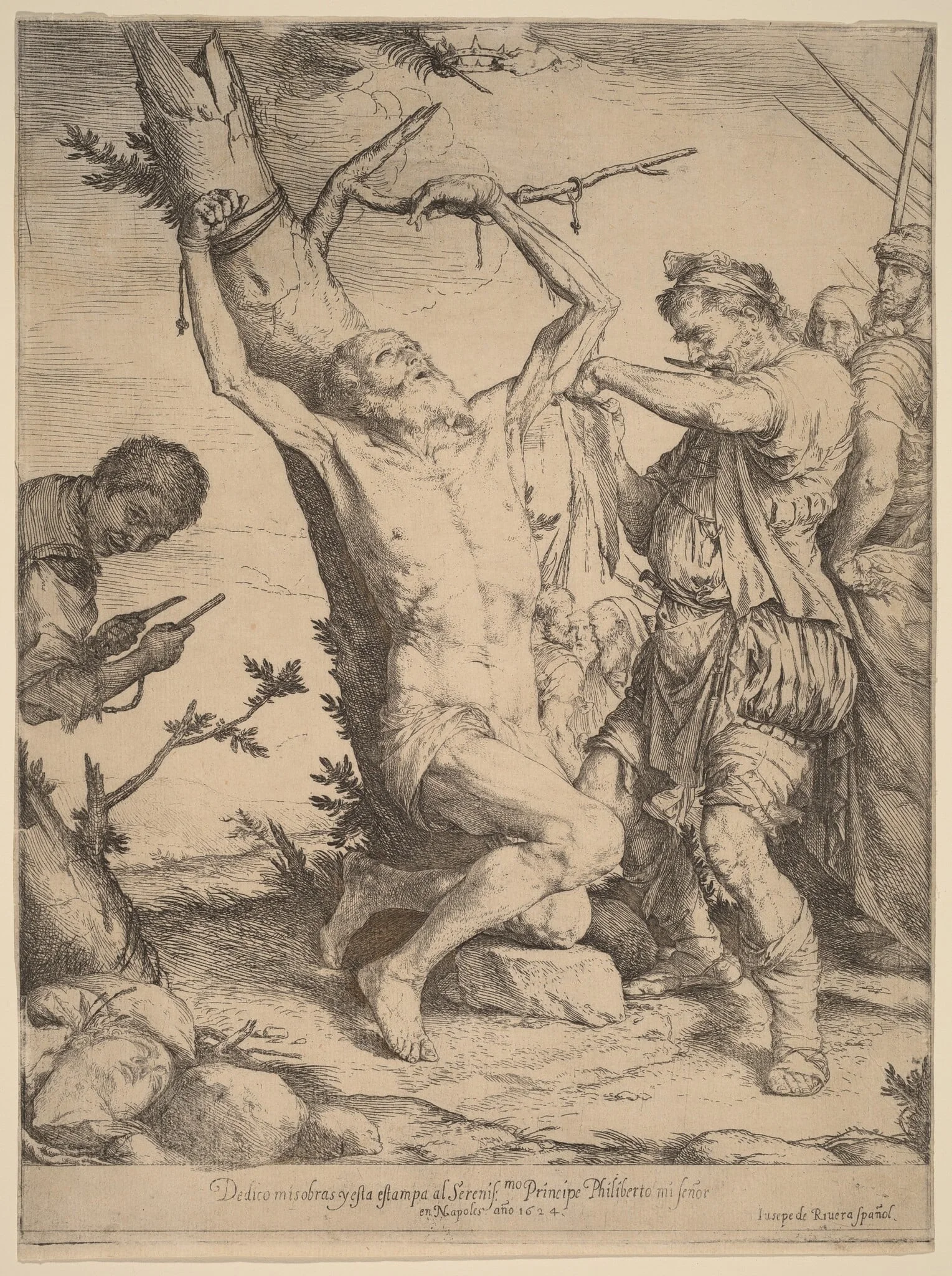 The Martyrdom of Saint Bartholomew, by Jusepe de Ribera, ink, 1624
