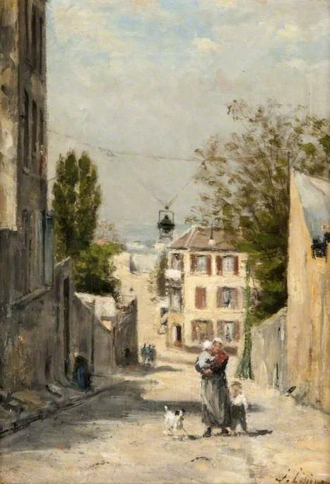 The Rue de Norvins, Montmartre, by Stanislas Lépine, oil, 1890