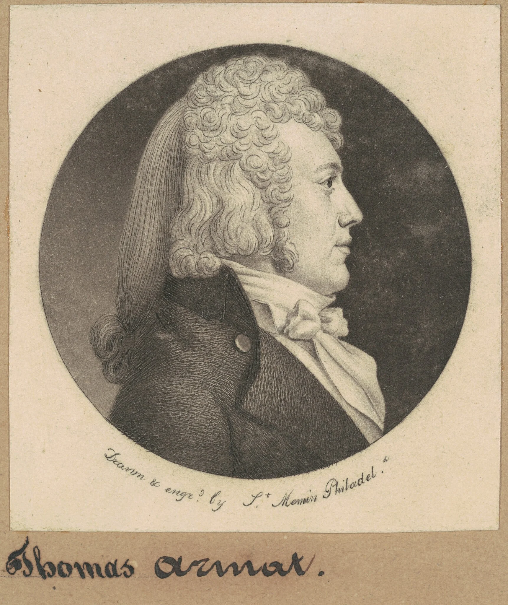 Thomas Wright Armat, by Charles Balthazar Julien Févret de Saint-Mémin, ink, 1799