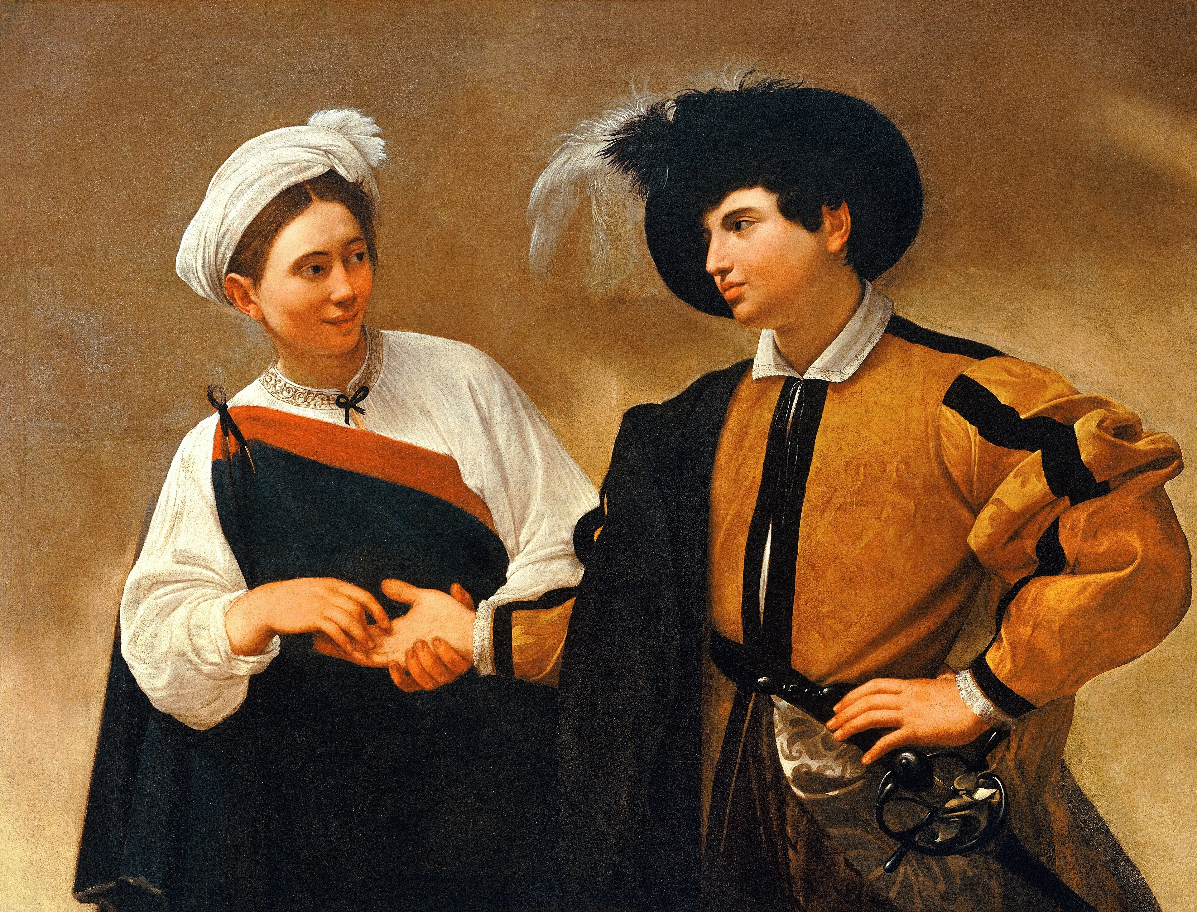The Fortune Teller, by Caravaggio, oil, 1598