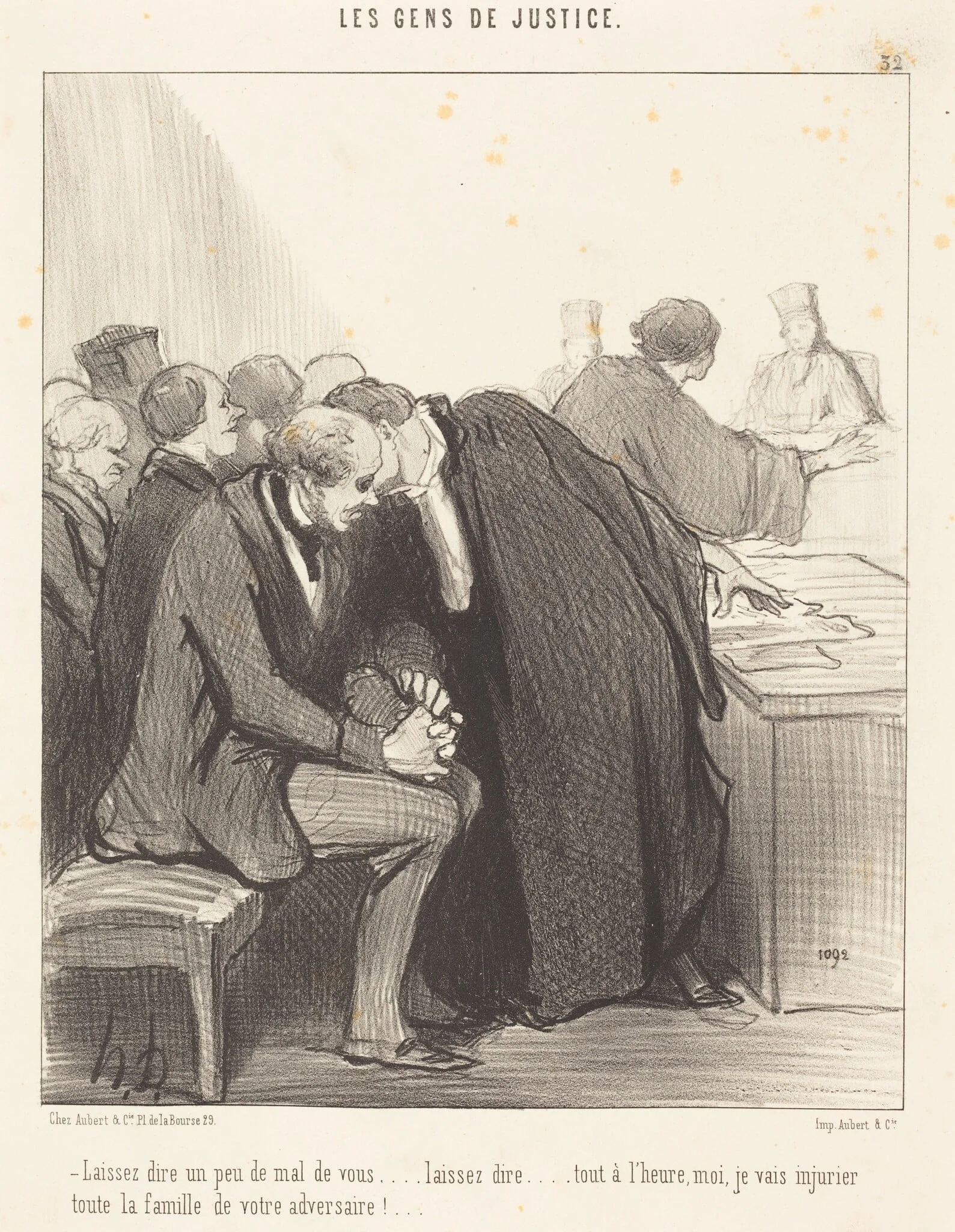 Laissez dire un peu de mal de vous..., by Honoré Daumier, ink, 1847