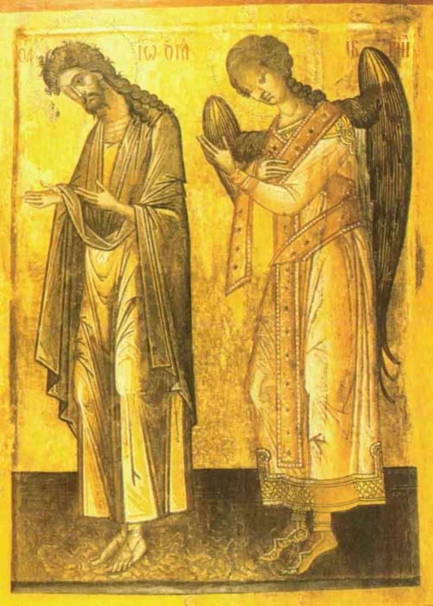 Sfântul Ioan Botezătorul și Arhanghelul Gavriil, by Unknown, 1549