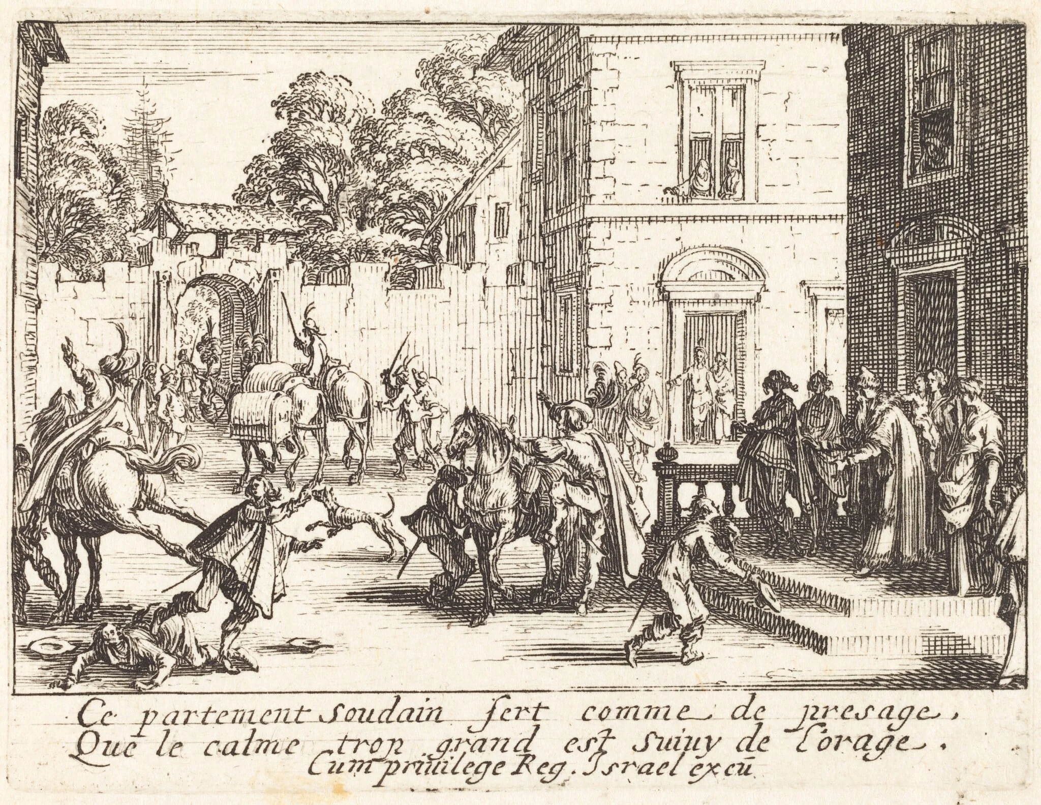 The Departure, by Jacques Callot, ink, 1635