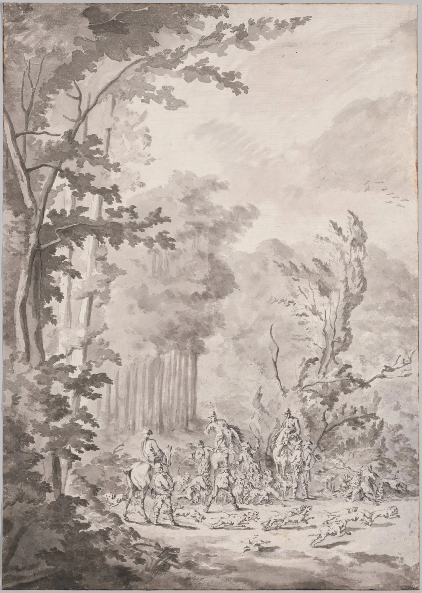A Hunting Party at Marly, by Le Vieux Jean Baptiste Martin, 1700