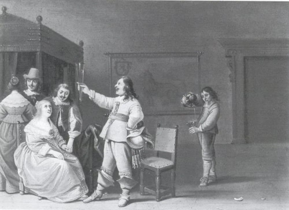 Merry Company, by Unknown, oil, 1620