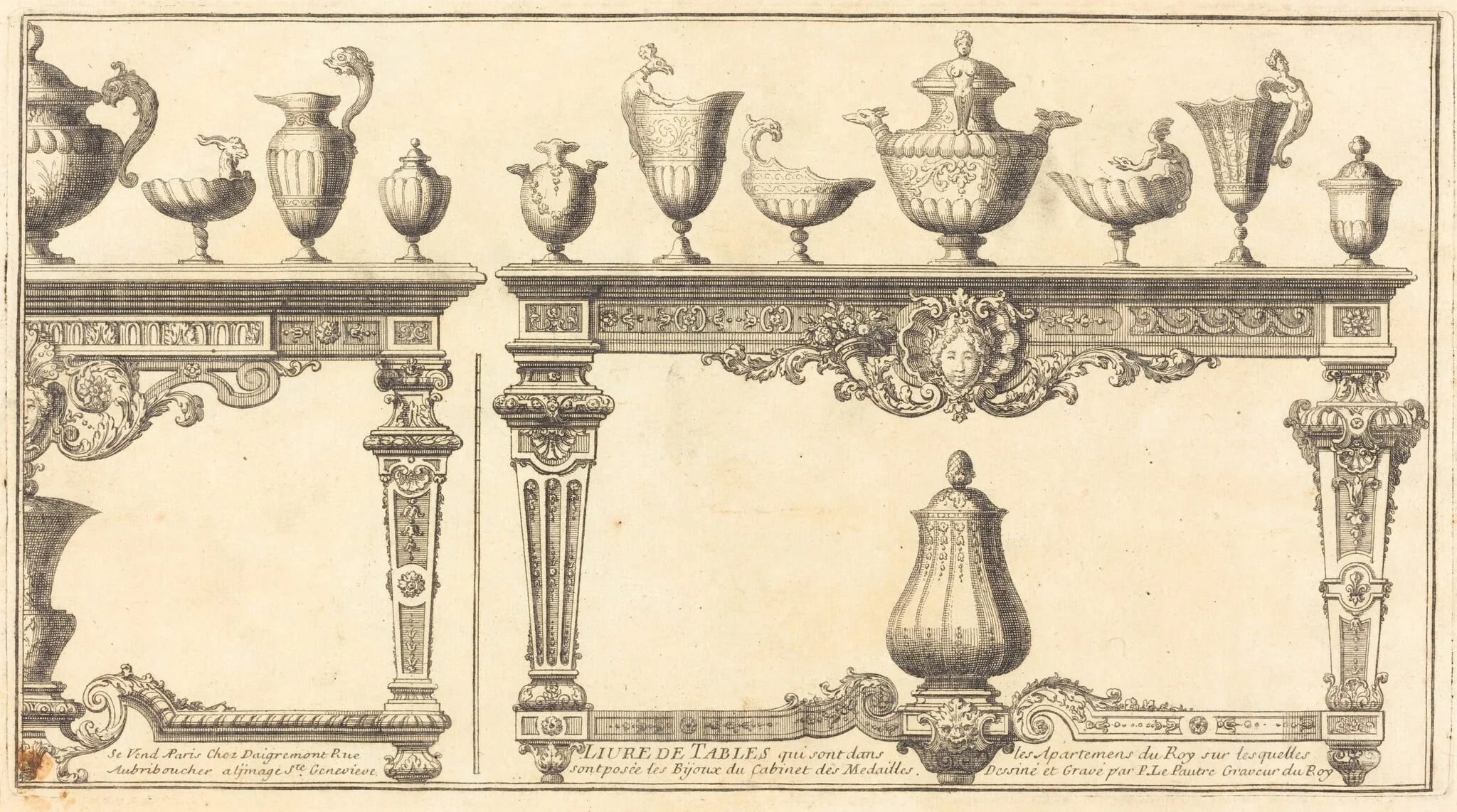 Livre de Tables, by Pierre Lepautre, ink, 1702