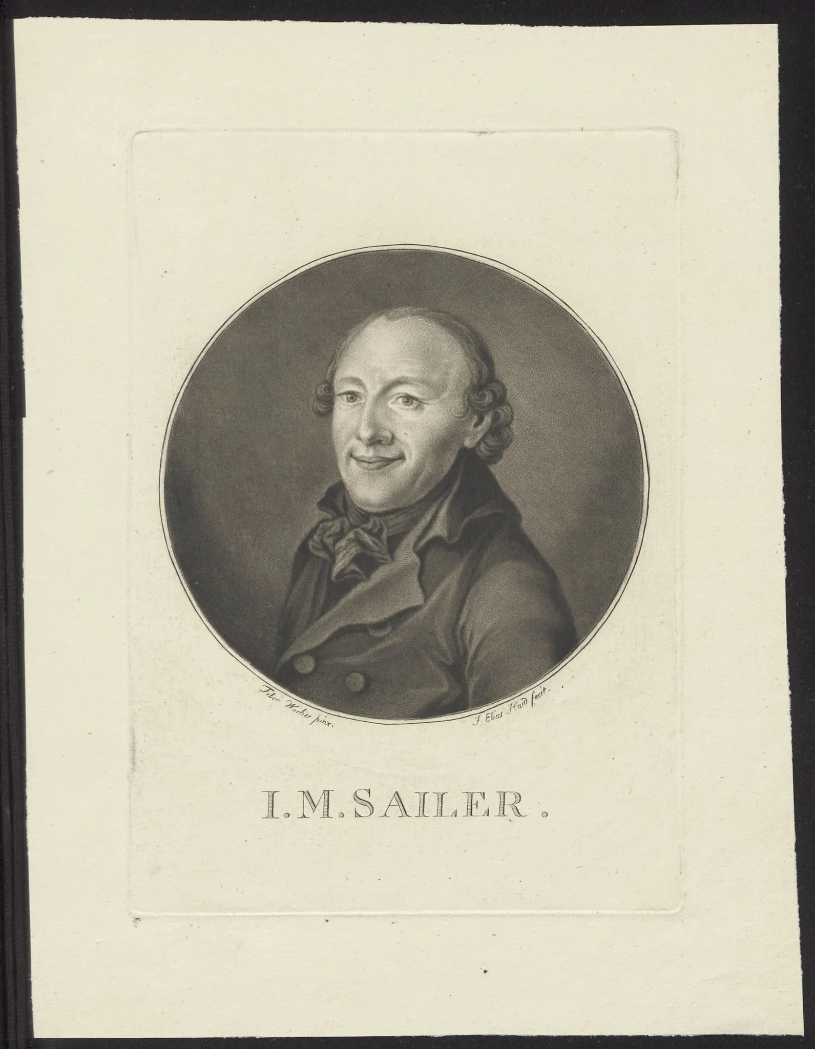 Portrait of I.M. Sailer, by Johann Elias, Haid, unspecified, 1750