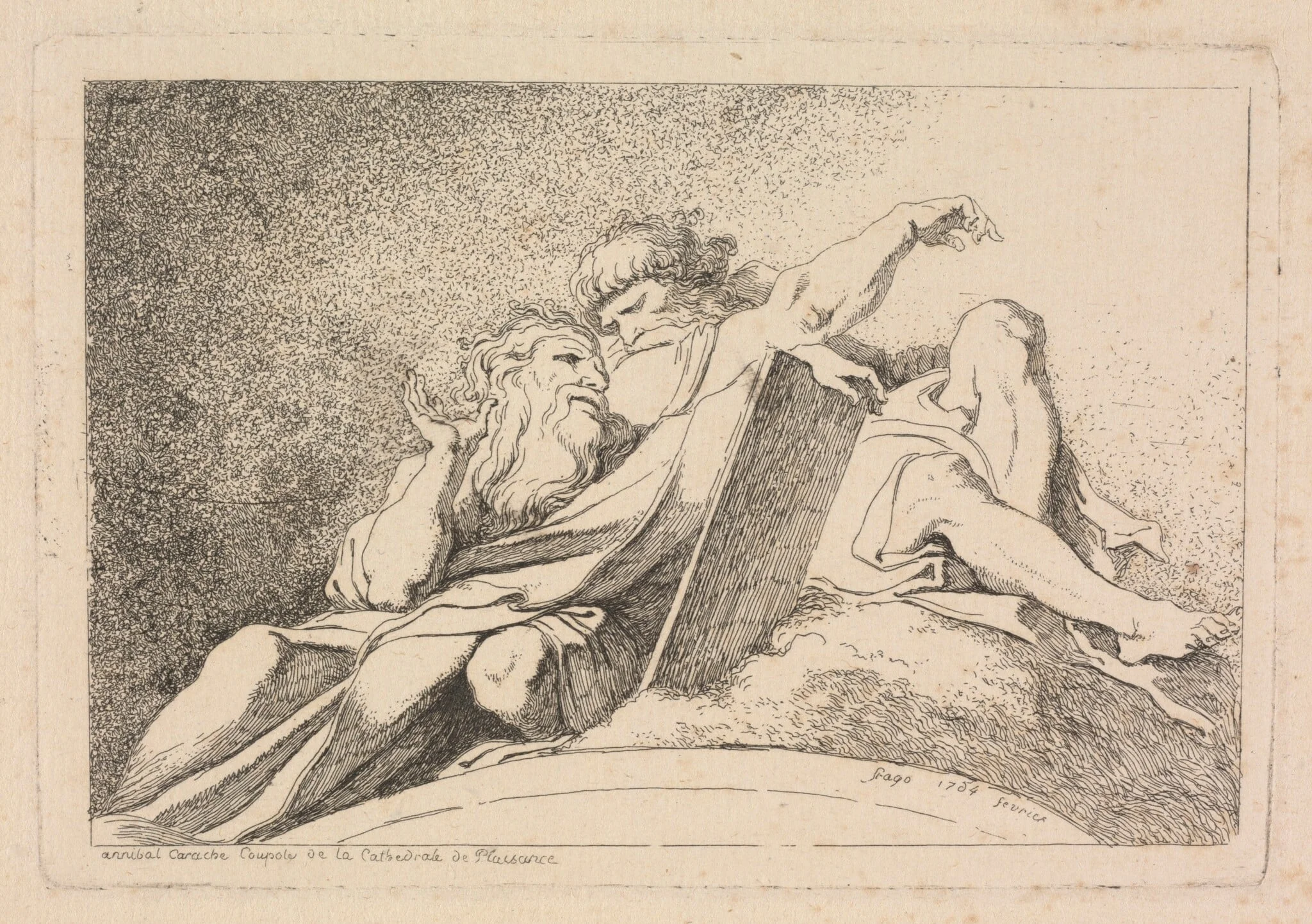The Two Prophets, by Jean Honoré Fragonard, ink, 1764