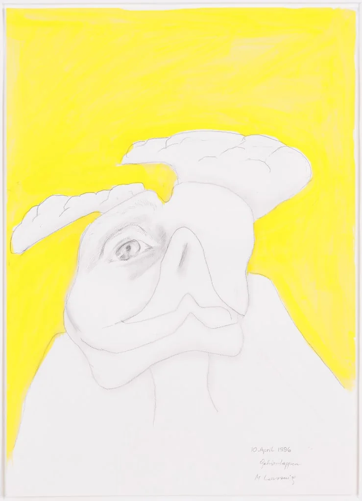 Untitled, by Maria Lassnig, watercolor, 1996