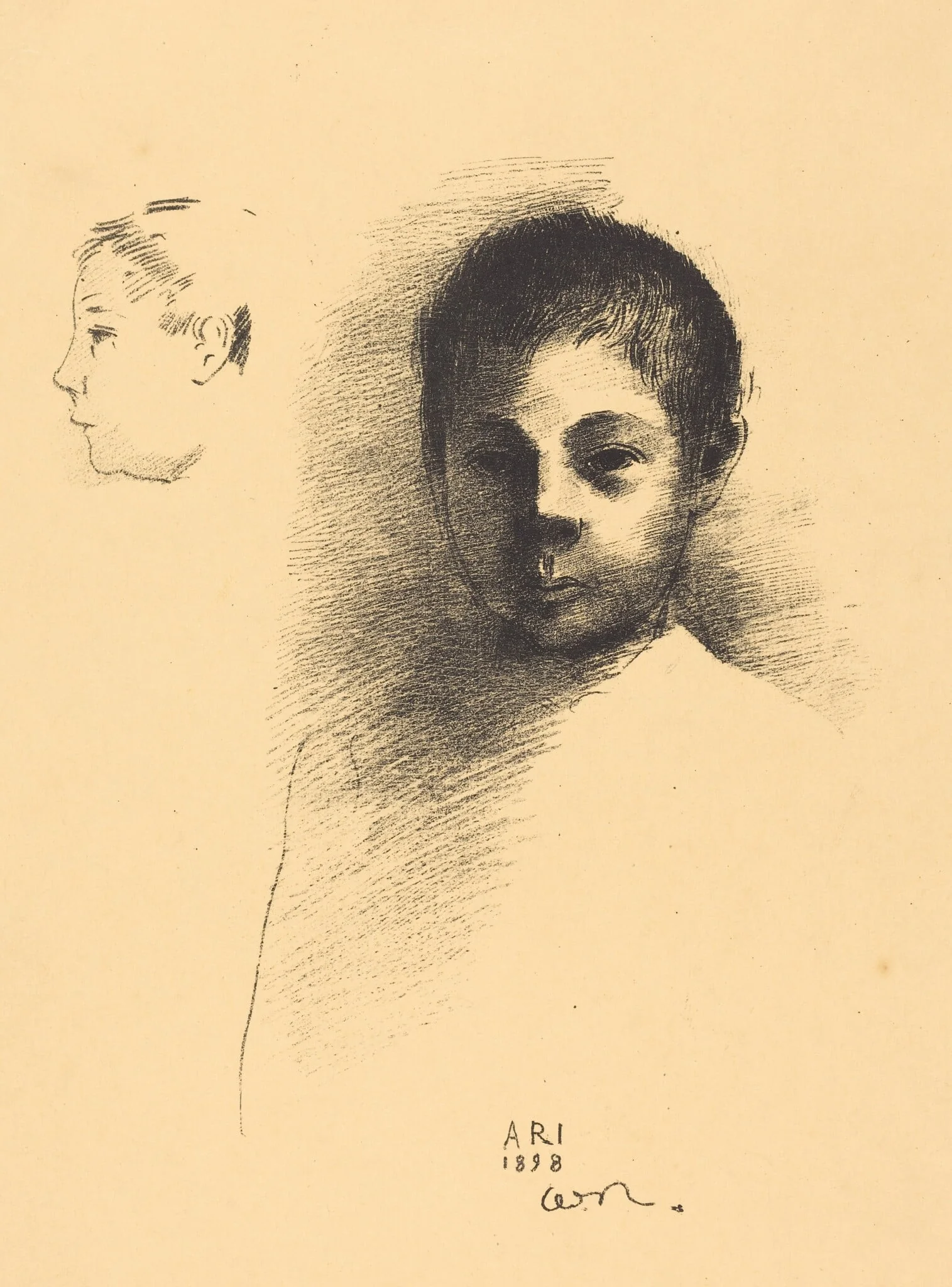 Ari, by Odilon Redon, ink, 1898