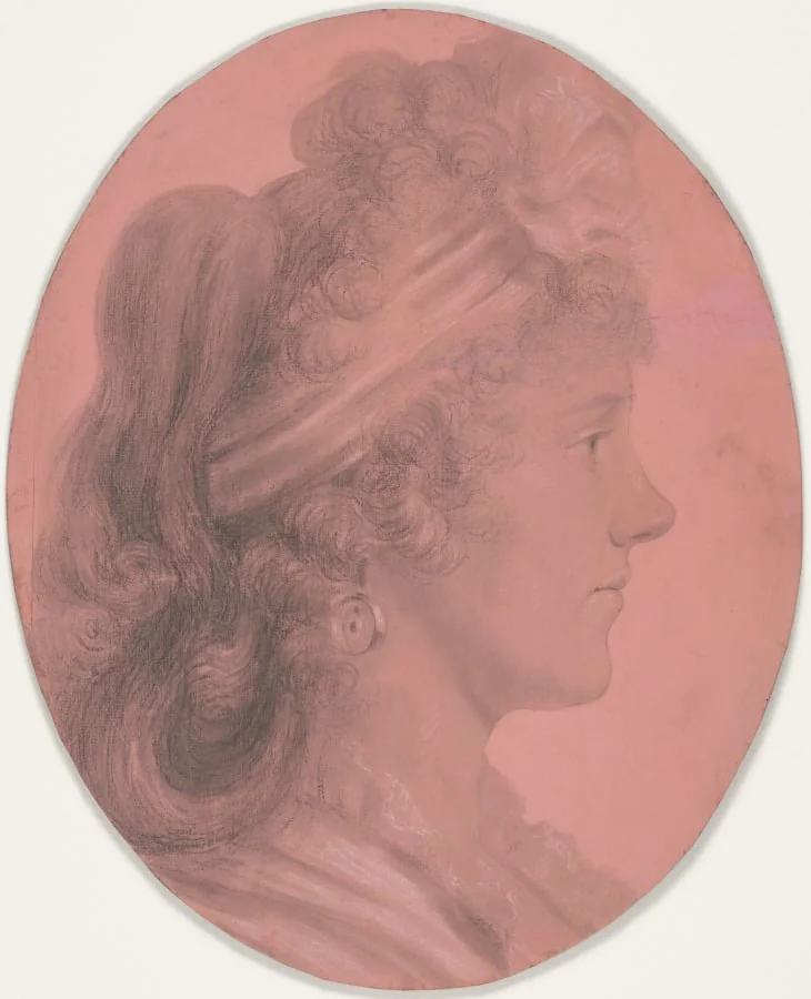 Portrait of Eleanor Ramsay Fitzwilliam, by Charles Balthazar Julien Févret de Saint-Mémin, 1818