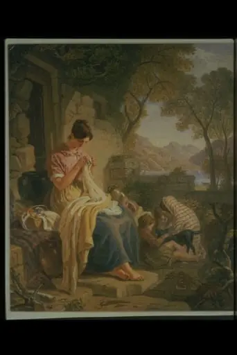 A Scottish peasant girl embroidering muslin at Luss, Loch Lomond