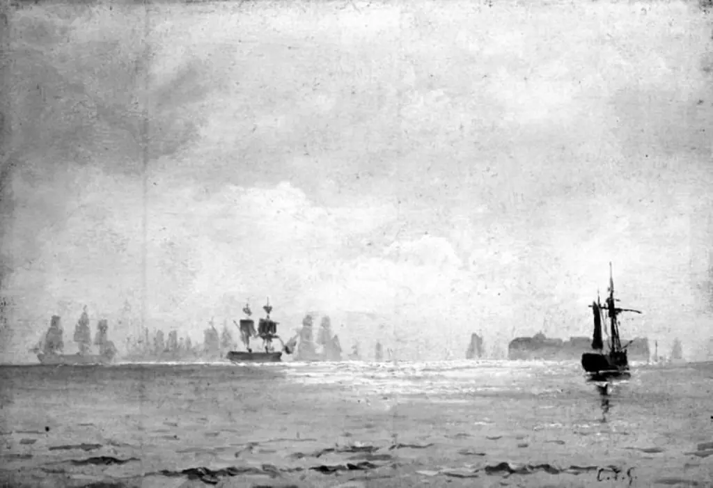 Sailing Ships in Misty Weather