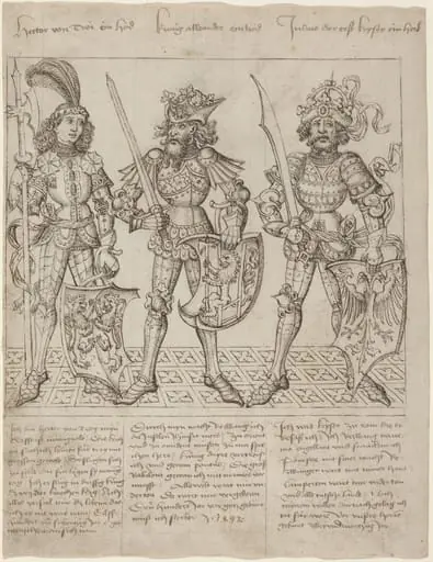 Hector of Troy, Alexander the Great and Julius Caesar