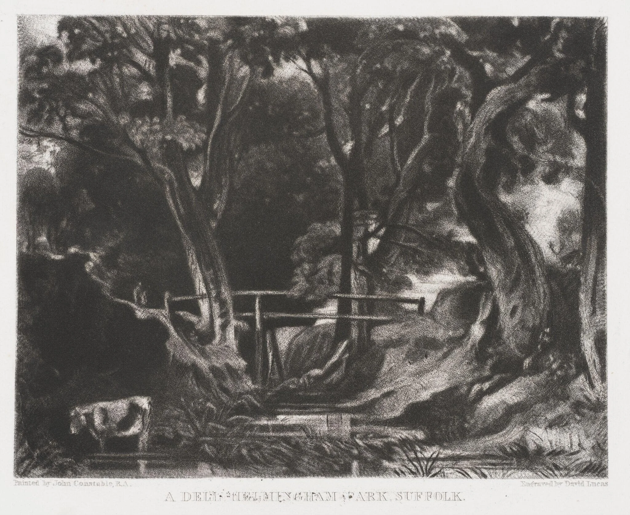 A DELL, HELMINGHAM PARK, SUFFOLK, by John Constable, 1855