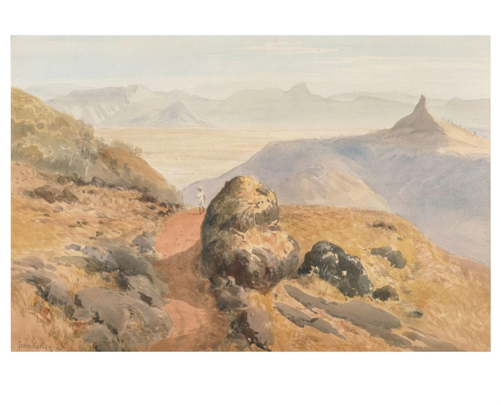 View of the ghats from Matheran, by John Varley, paint, 1892
