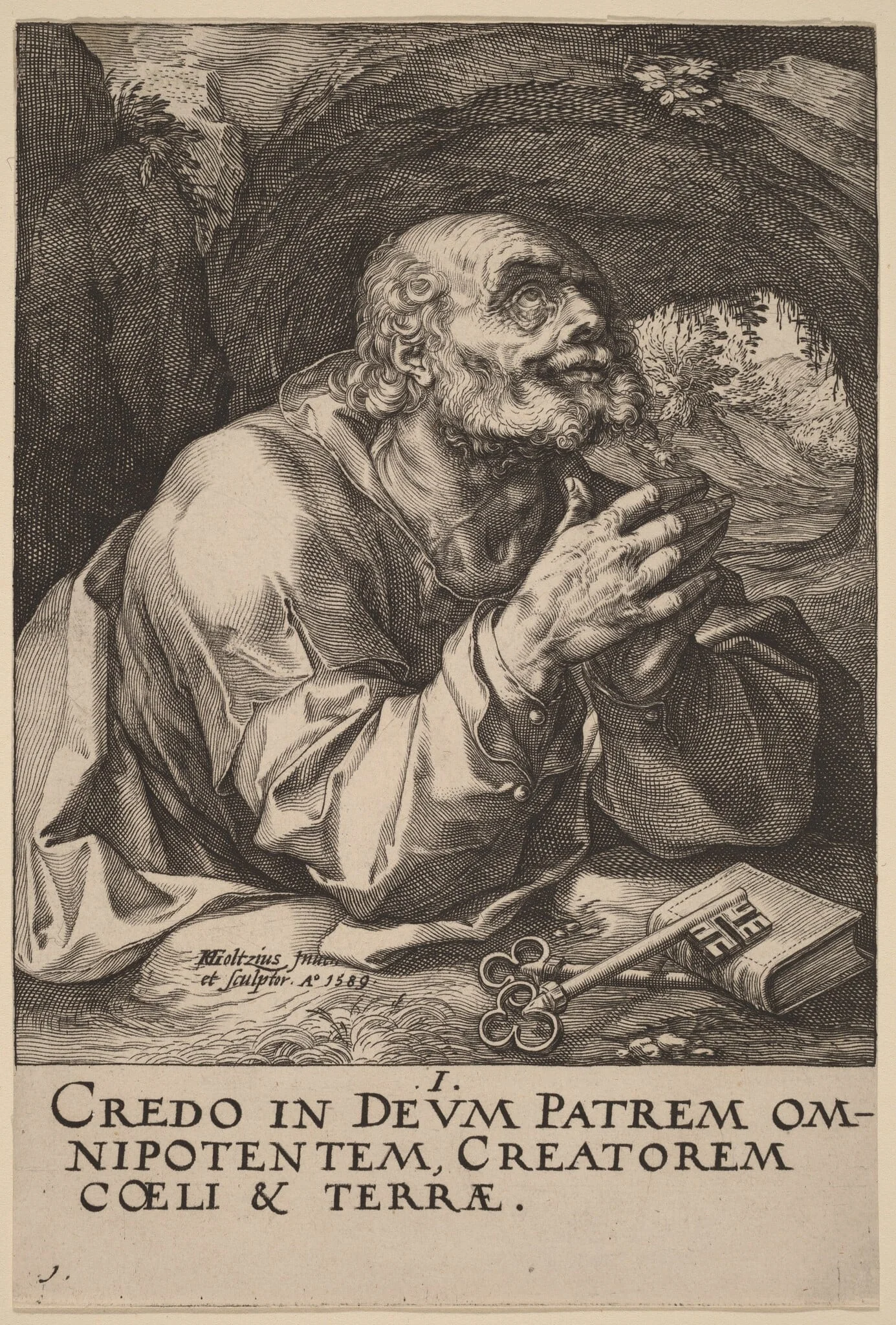 Saint Peter, by Hendrik Goltzius, ink, 1589