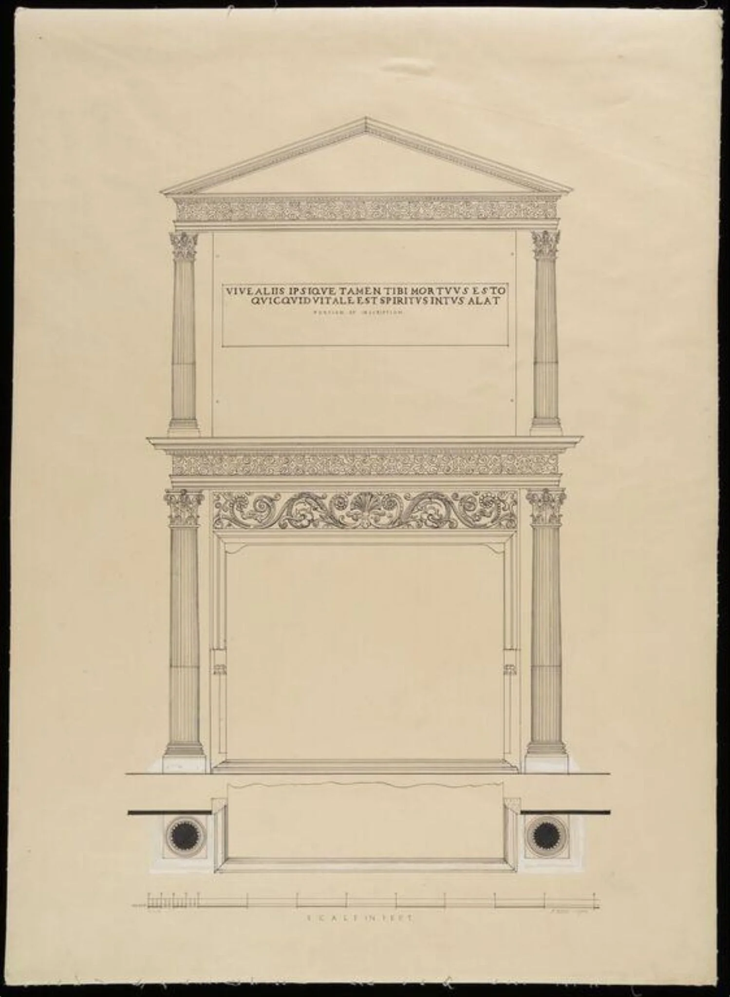 Elevation of mantelpiece.