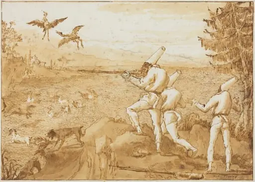 Punchinellos Hunting Waterfowl