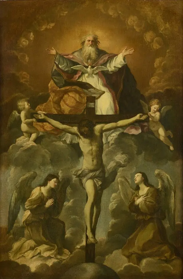 The Holy Trinity adored by Angels