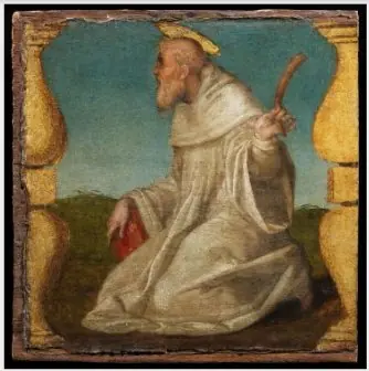 Set of 4 panels: Saint Francis, Saint Lawrence, Saint Jerome, Saint Benedict