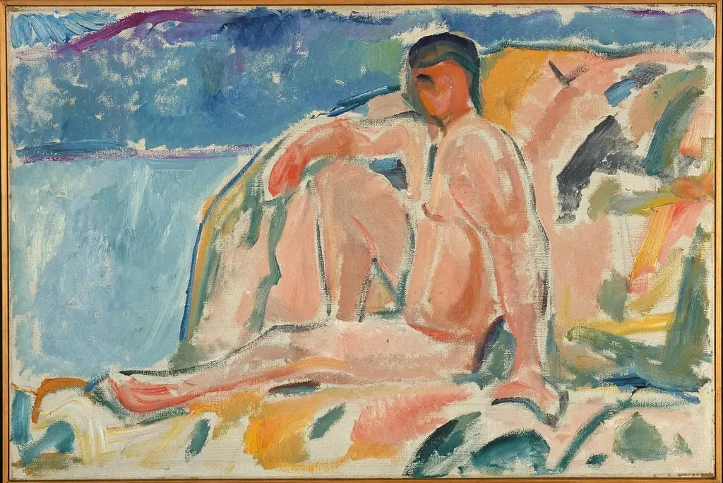 Naked Man on Rock