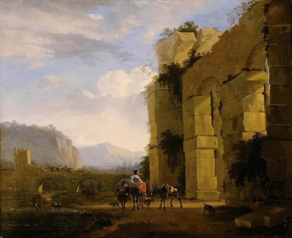 Landscape with the ruin of an aquaduct