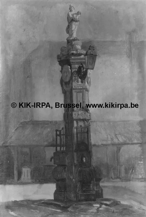 Public Water Pump on the Old Fish Market in Antwerp