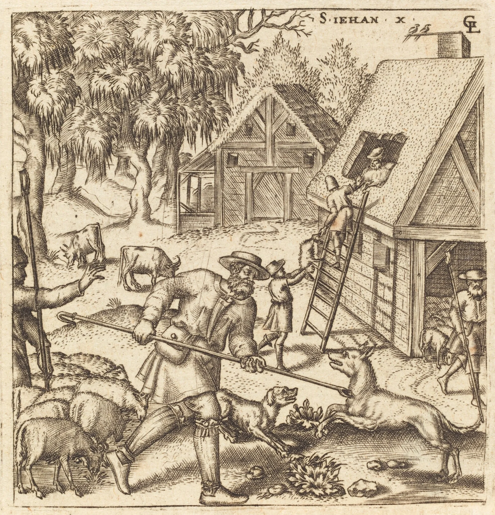 The Parable of the Good Shepherd, by Léonard Gaultier, ink, 1578