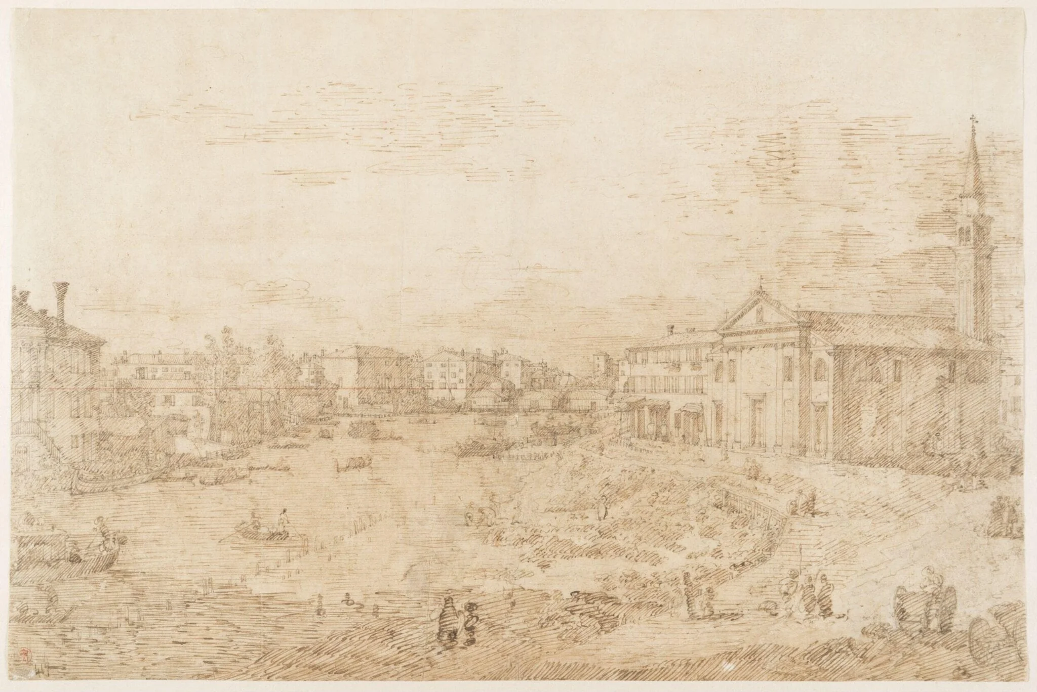 View of Dolo, by Canaletto, 1720