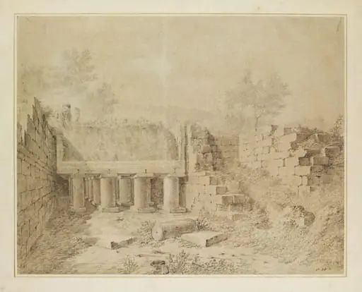 Figures among Classical Ruins, probably in Sicily