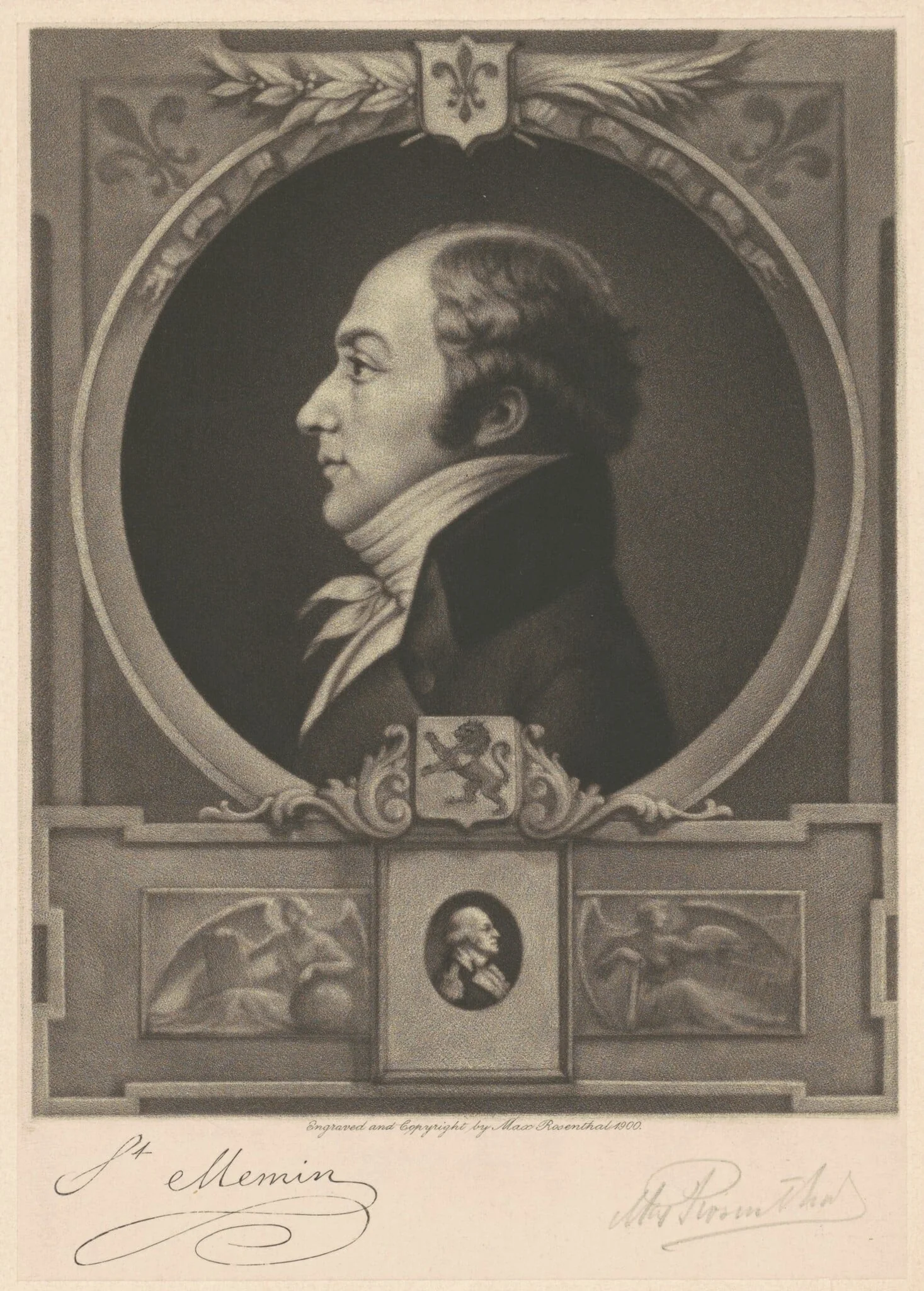 Charles Balthazar Julien Févret de Saint-Mémin, by Max Rosenthal, ink, 1900