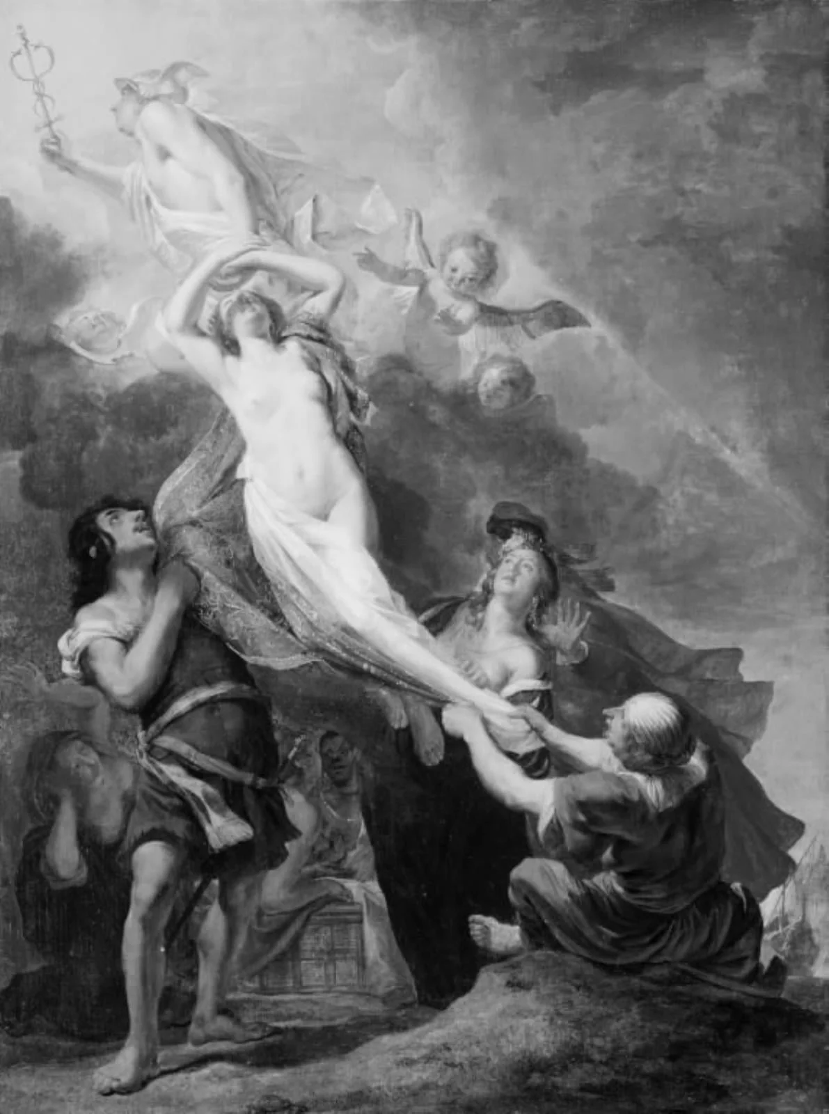 "Il Contento". Mercury abducting the Goddess Contento from the Earth, by Unknown, 1650