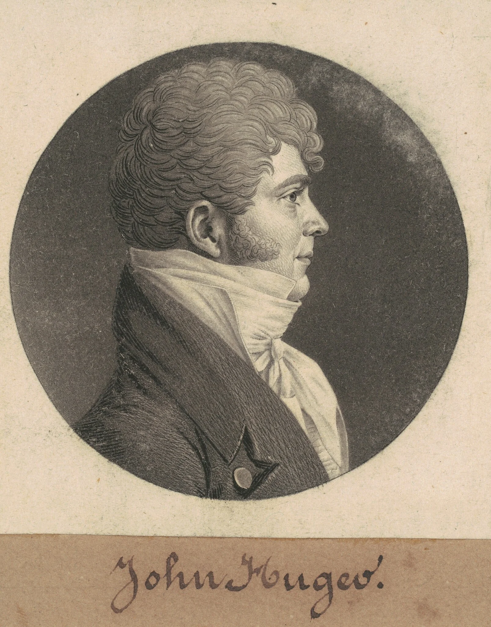 John Huger, by Charles Balthazar Julien Févret de Saint-Mémin, ink, 1808