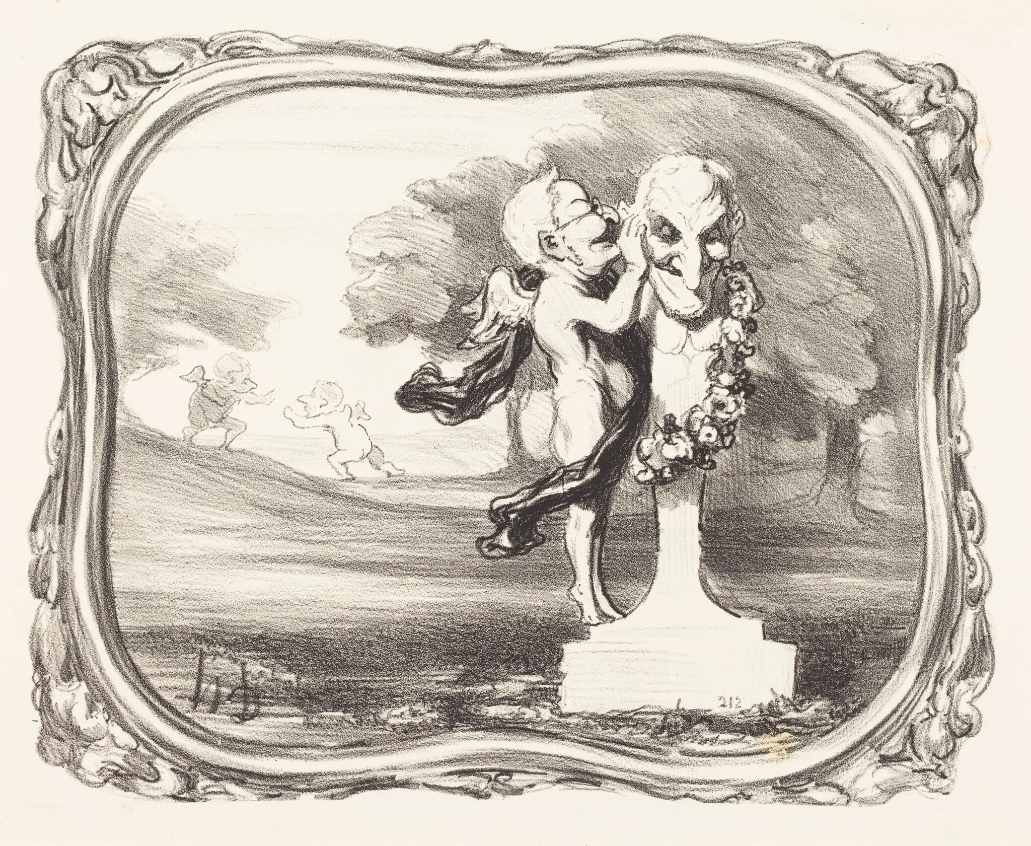 Le Secret confié au dieu faune, by Honoré Daumier, ink, 1850