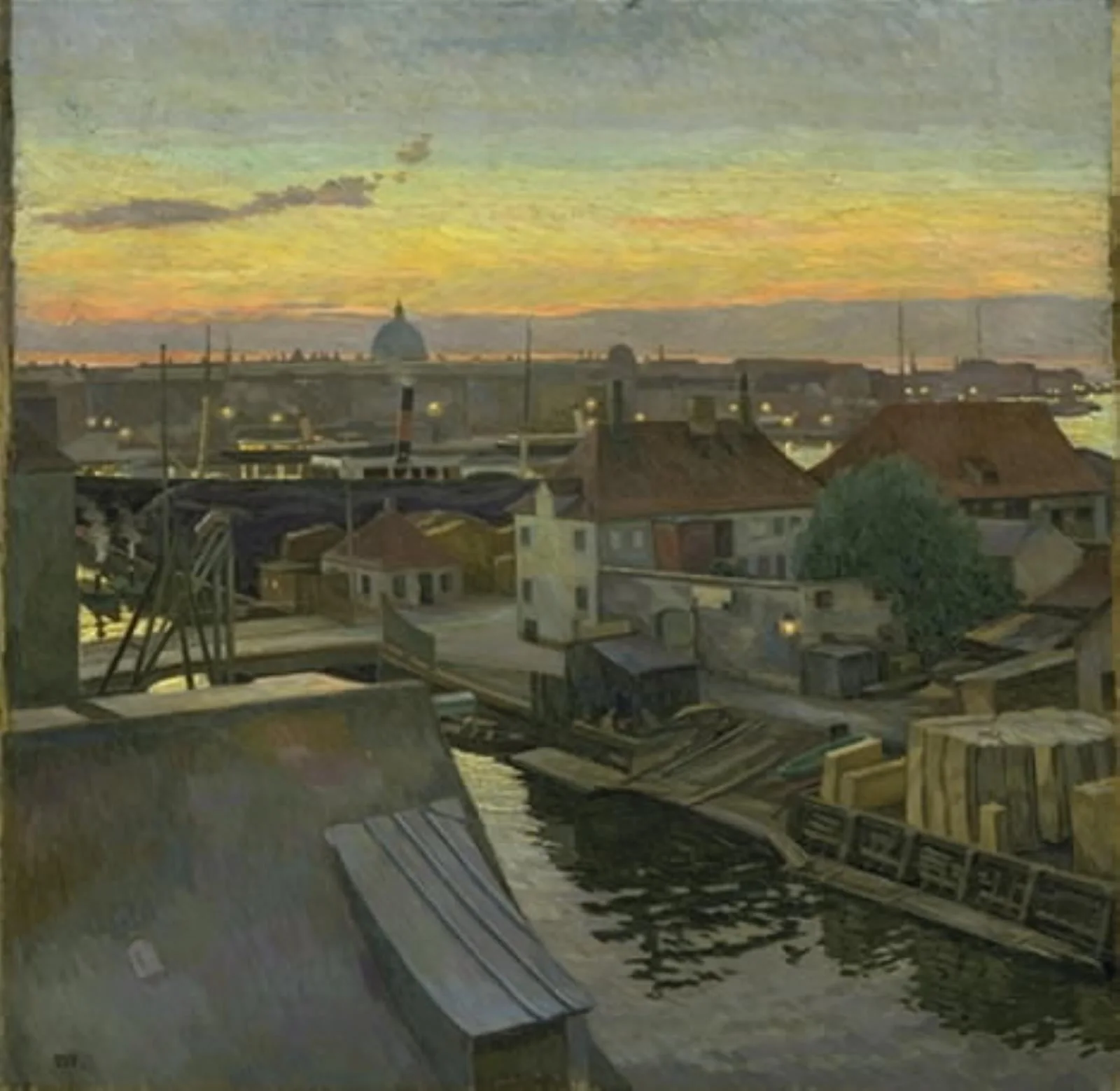 View over Wilders Plads at Christianshavn. Evening, by Unknown, 1906