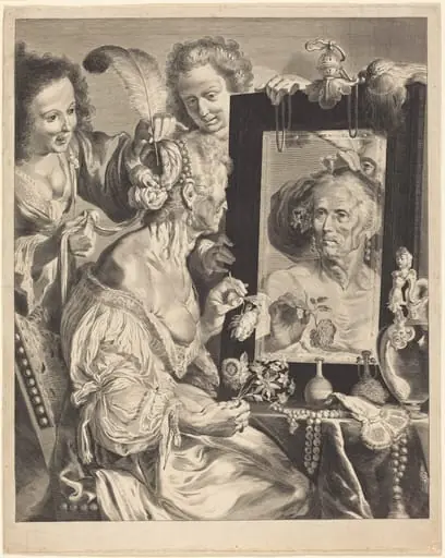 An Old Woman at the Toilet Table