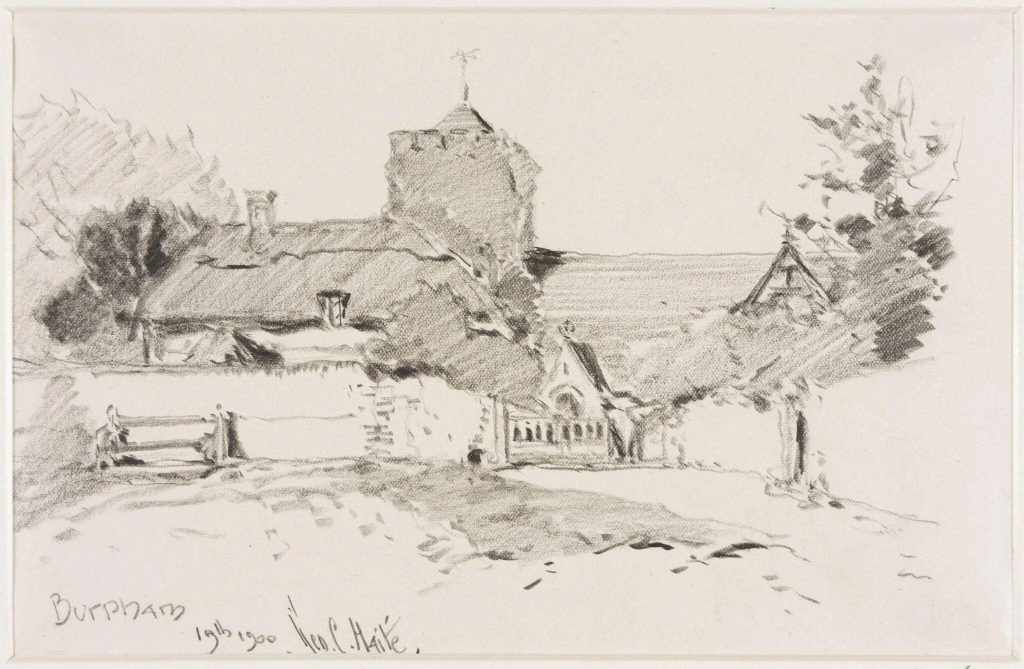 Burpham Church., by Haite, 1900