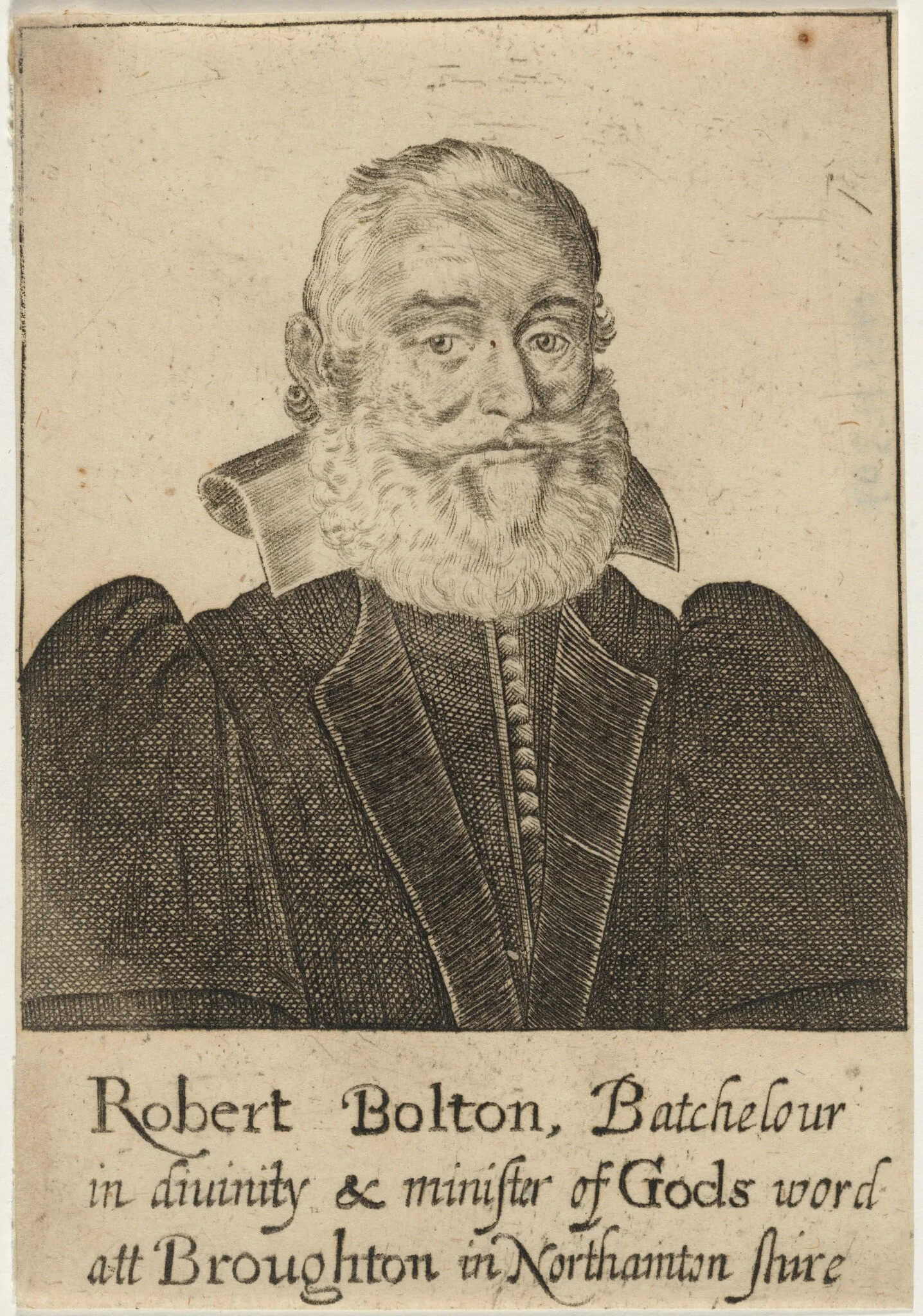 Robert Bolton, by John Payne, ink, 1627