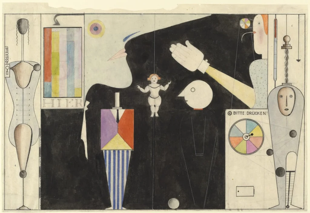 Untitled, by Oskar Schlemmer, watercolor, 1922