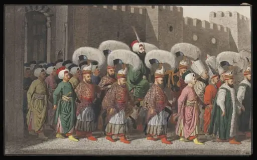 The Sultan riding out in procession to Friday Prayers