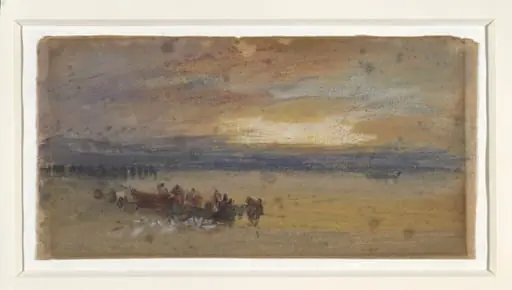 Shore scene, sunset