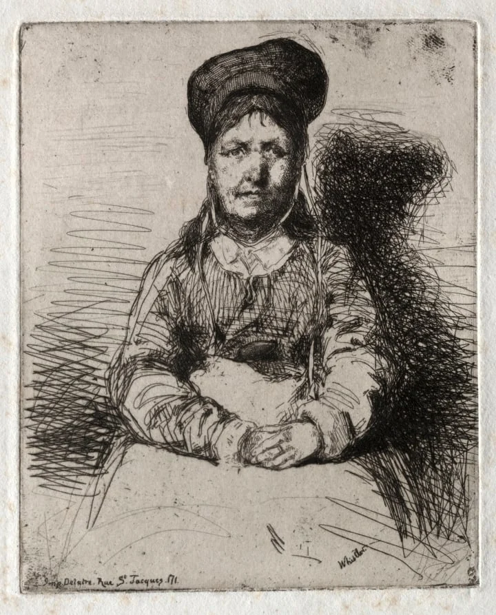Twelve Etchings from Nature:  La Rétameuse, by James McNeill Whistler, 1858