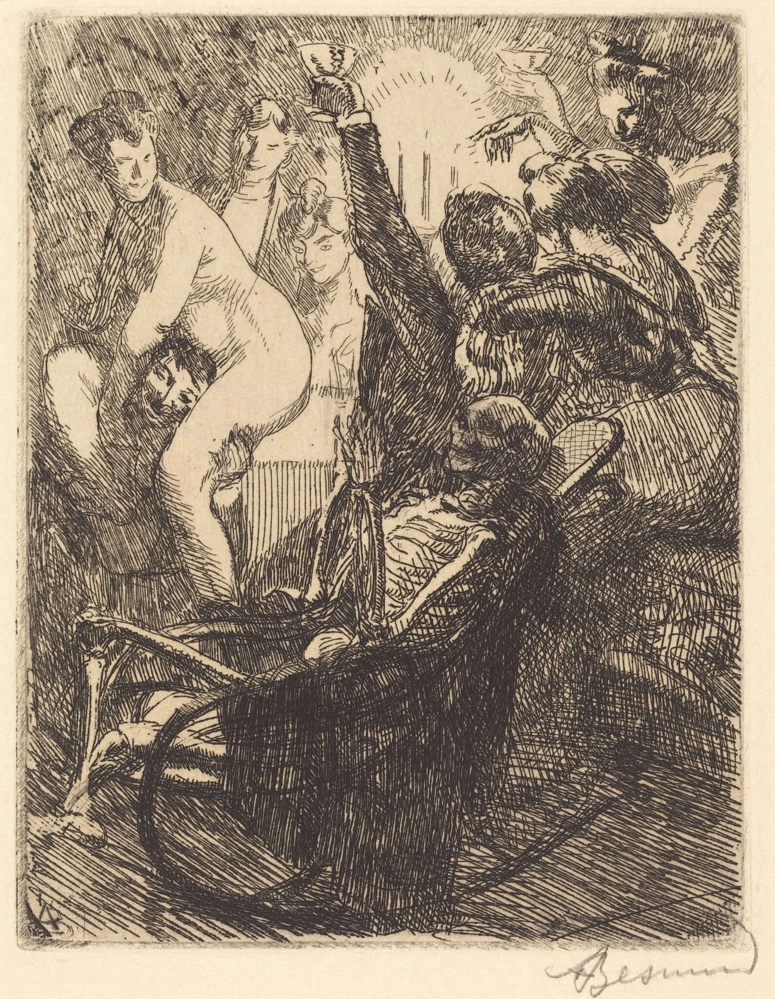 The Orgy (L'orgie), by Paul-Albert Besnard, ink, 1900