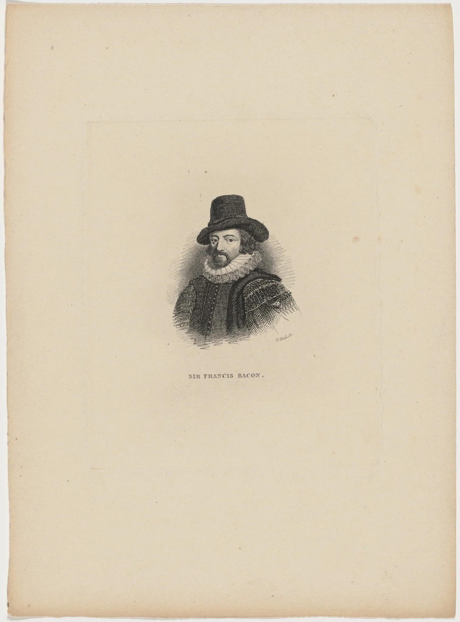 Sir Francis Bacon, by W. Read, ink, 1820