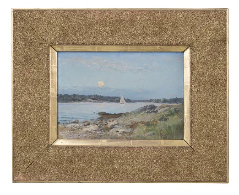 Moon Rising in the Skerries, by Karl Konrad Simonsson, oil, 1887